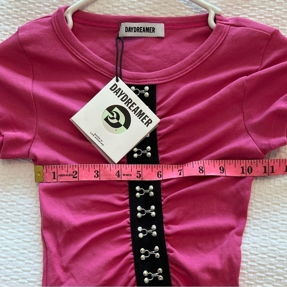 DAYDREAMER HOOK & EYE BABY TEE IN PINK COSMO - Picture 14 of 15